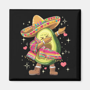 Aimant Avocat Dabbing Cinco De Mayo Drôle Poncho Mexicain