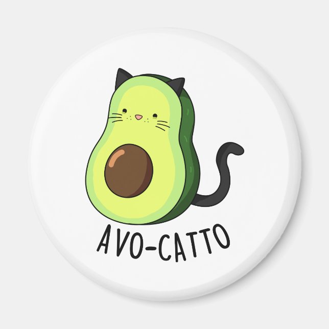 Aimant Avocatto Drôle Avocado Pun de chat (Devant)