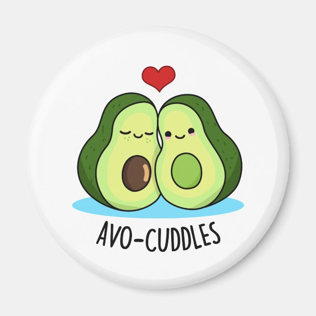 Aimant Avocuddles Drôle Avocado Couple Pun (Devant)