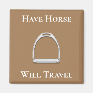 Aimant "Avoir le cheval va voyager" Fer d'arrosage Brown
