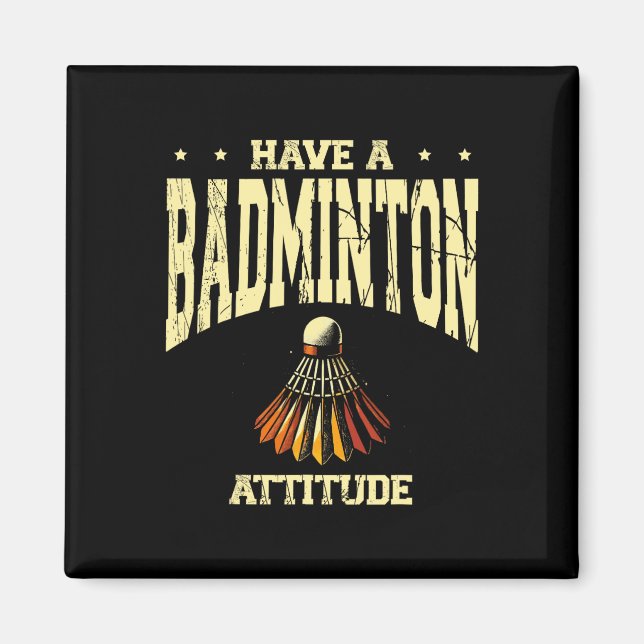 Aimant Avoir Une Attitude Badminton Badminton Player Nave (Devant)