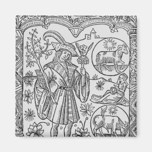 Aimant Avril, fleurs, Bélier