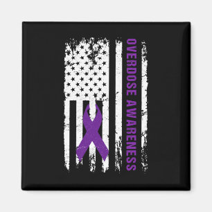 Aimant Awareness Purple Ribbon Addiction Recovery