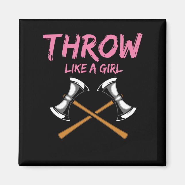 Aimant Ax Thrower Girl Woodworking Ax Thrower (Devant)