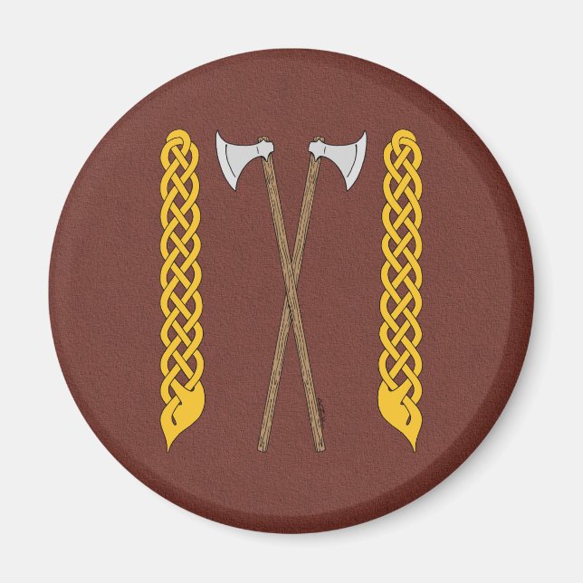 Aimant Axes danois/viking traversés par une plaque (Devant)