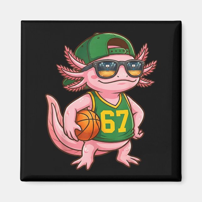 Aimant Axolotl Basketball 67 Gen Alpha Slang Srts Men Boy (Devant)