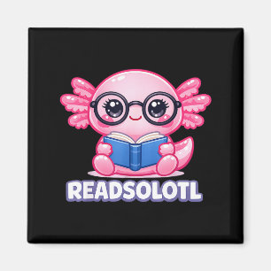 Aimant Axolotl bibliophile drôle livreur lecteur livre