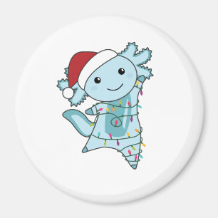 Aimant Axolotl Joyeux Noël Animaux d'hiver Axolotls