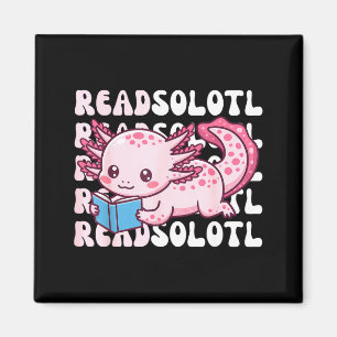 Aimant Axolotl lit un livre kawaii lecture de livres pour