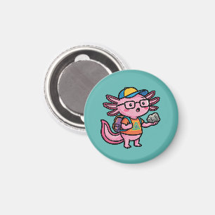 Aimant Axolotl nerd sarcastique je pose des questions sur