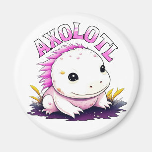 Aimant Axolotl rose et blanc