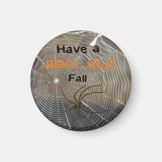 Aimant Ayez un BOOtiful Fall Spider sur le Web (Devant)