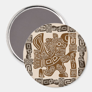 Aimant Aztec Eagle Guerrier Tribal Art antique