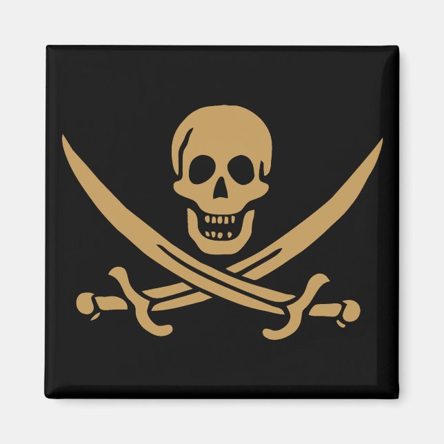 Aimant Aztec Gold Crâne et cutlass Pirate Calico Jack (Devant)