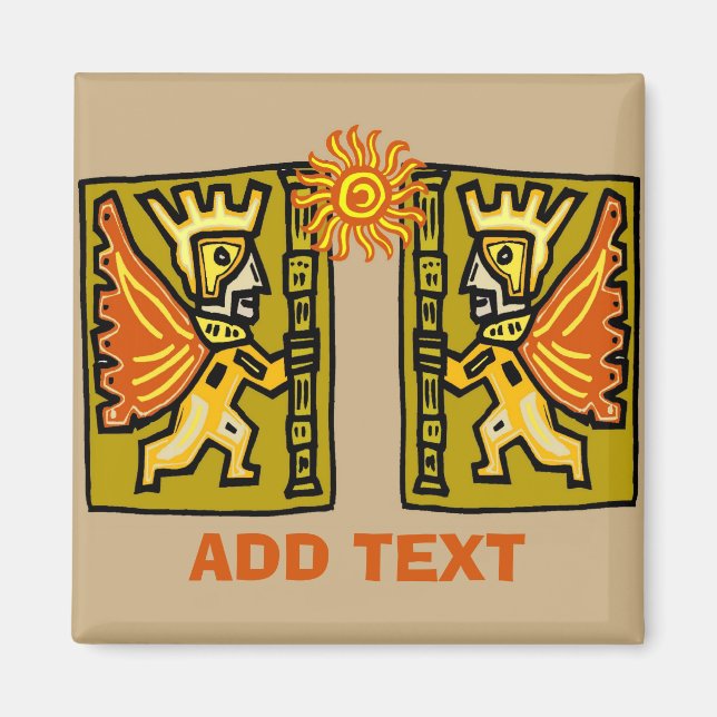 Aimant Aztec Sun, modifier le texte, (Devant)
