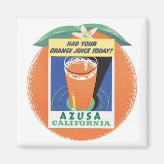 Aimant Azusa, Californie Poster de jus d'orange