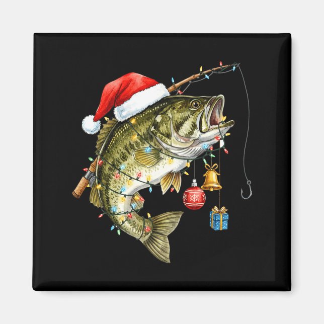 Aimant B Fish Festive Lights Christmas Funny Fishing Long (Devant)