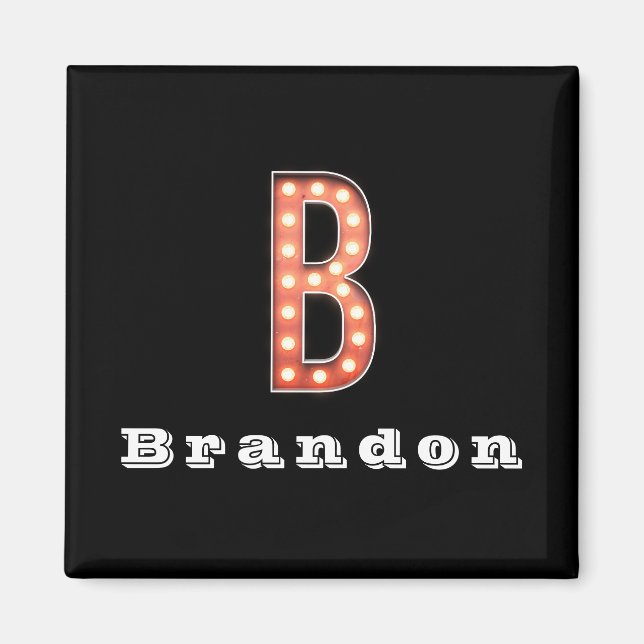 Aimant B Monogram Marquee Bulb Personalized (Devant)