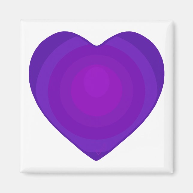 Aimant B&W Purple Hearts Beating (Devant)