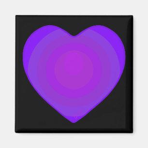 Aimant B&W Purple Hearts Beating