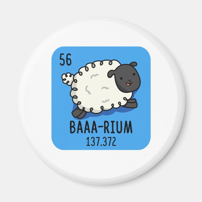 Aimant Baa-rium Funny Sheep Chimie Pun (Devant)