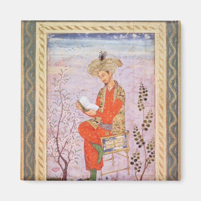 Aimant Babur Reading, Mughal (Devant)