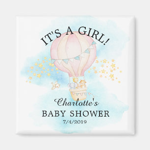 Aimant Baby Animals Hot Air Balloon Baby shower Favoriser