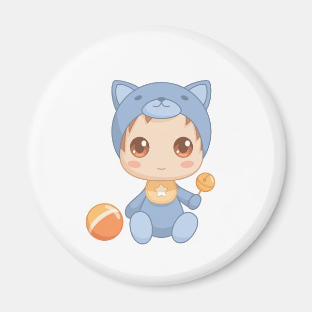 Aimant Baby Boy Girl Chat Jumpsuit (Devant)