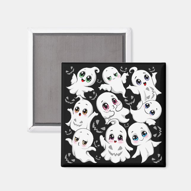 Aimant Baby Ghosts Éffrayant mignon Halloween humeur (Recto/Verso)