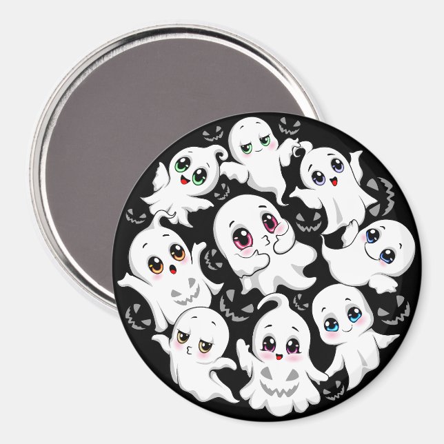 Aimant Baby Ghosts Éffrayant mignon Halloween humeur (Recto/Verso)