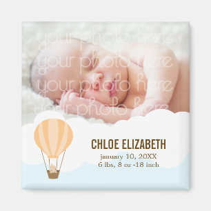 Aimant Baby in a Balloon Baby Birth Annonces