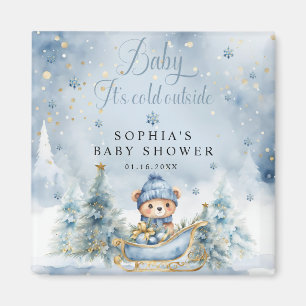 Aimant Baby It's Cold Outside Baby shower Garçon Favors