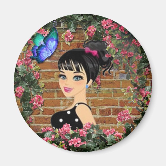 Aimant Baby shower à points Polka (Devant)