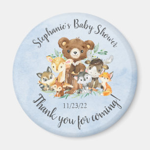 Aimant Baby shower Boys Woodland Friends