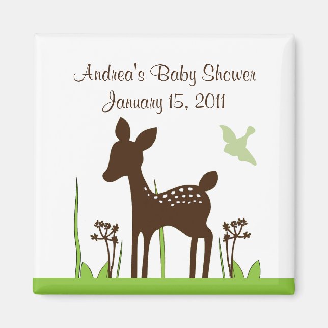 Aimant Baby shower de cerfs-sauvages (Devant)