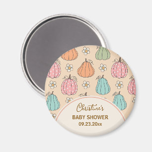 Aimant Baby shower de Motif de Citrouille neutre coloré e