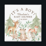 Aimant Baby shower des animaux de bois Favoriser l'aimant<br><div class="desc">De mignons animaux de la forêt attirent pour un baby shower neutre. Objets correspondants disponibles dans notre boutique.</div>