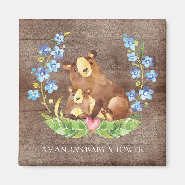 Aimant Baby shower d'ours mignon Favoriser l'aimant (Devant)