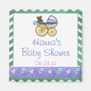 Aimant Baby shower Emerald Green Chevron