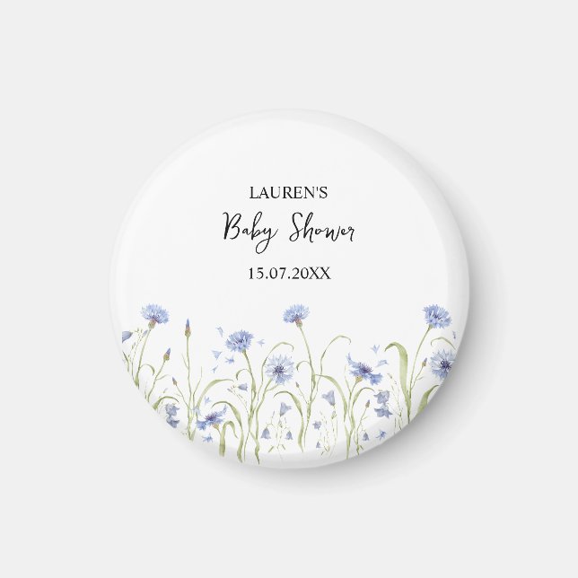 Aimant Baby Shower Fleur Sauvage (Devant)