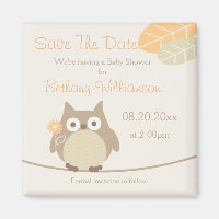 Baby shower Owl Enregistrer La Date Genre Neutre
