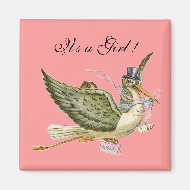 AIMANT BABY SHOWER STORK (Devant)