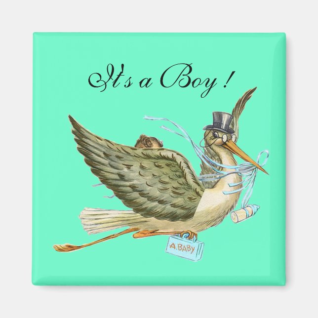 AIMANT BABY SHOWER STORK (Devant)