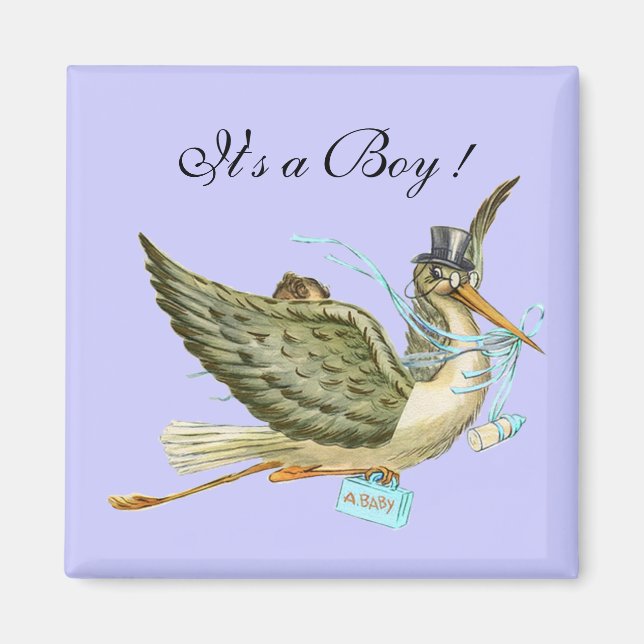 AIMANT BABY SHOWER STORK (Devant)