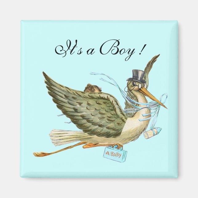 AIMANT BABY SHOWER STORK (Devant)