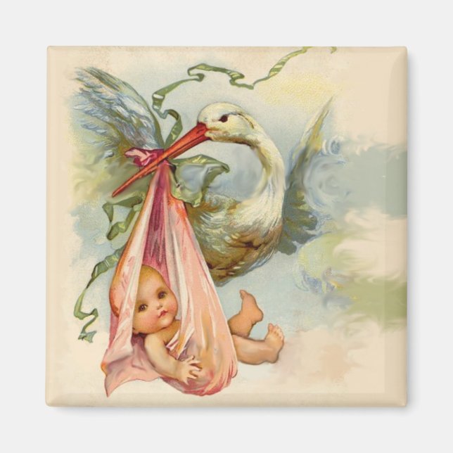 AIMANT BABY SHOWER STORK 2 (Devant)