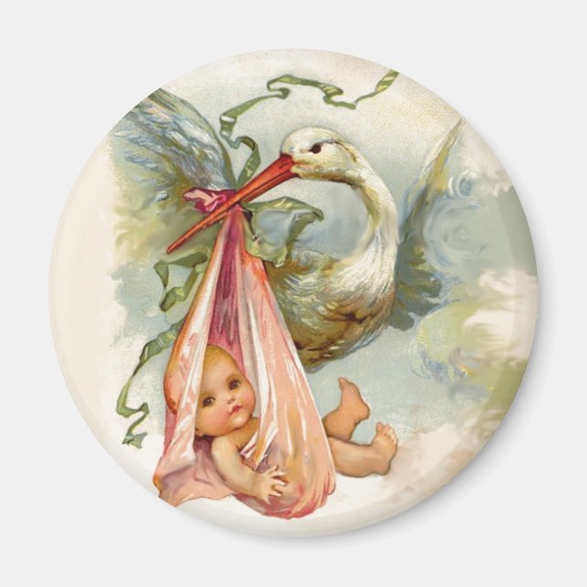AIMANT BABY SHOWER STORK 2 (Devant)
