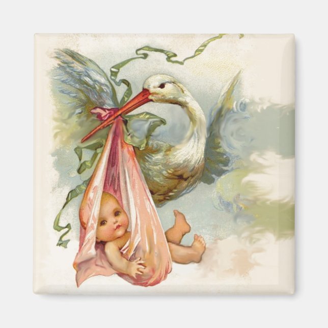 AIMANT BABY SHOWER STORK 2 (Devant)