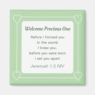 Aimant Baby shower vert clair simple et neutre pour les f