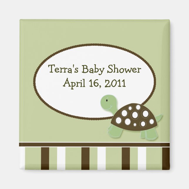 Aimant BABY SHOWER VERT MOD TURTLE Favoriser l'aimant (Devant)
